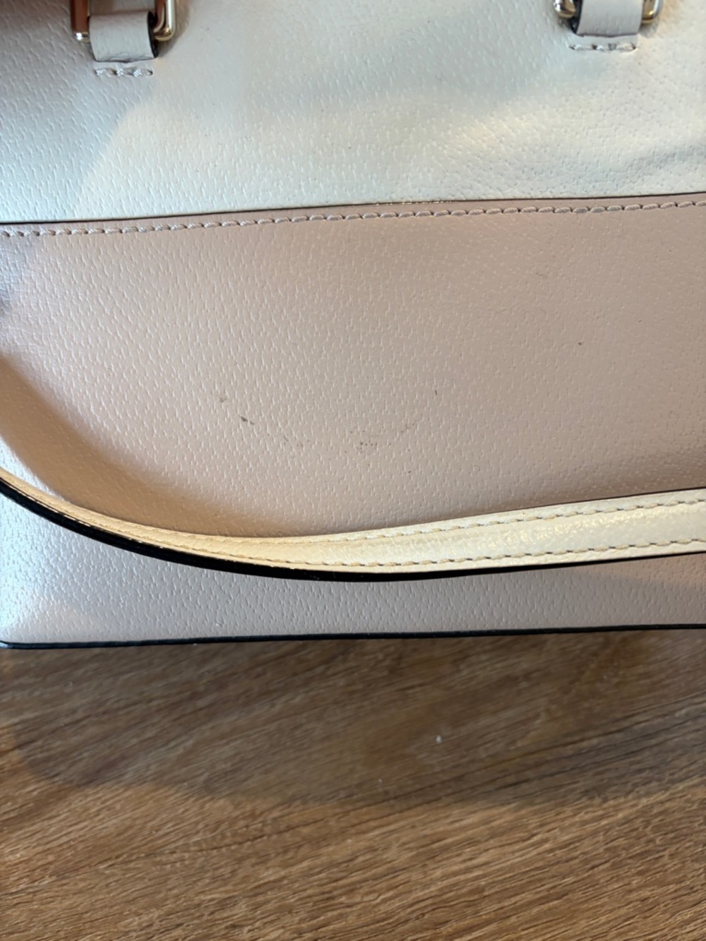 kate spade Two-Tone Dome Satchel in Cream and Beige - Picture 2 of 4